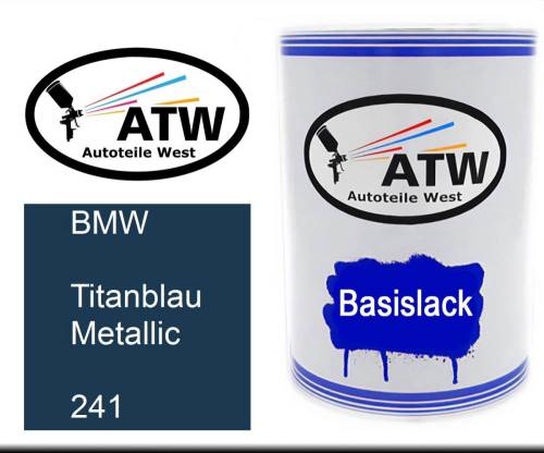 BMW, Titanblau Metallic, 241: 500ml Lackdose, von ATW Autoteile West.